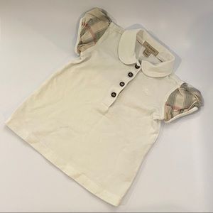 Burberry Kids Girls White and Plaid Polo - Size 3T